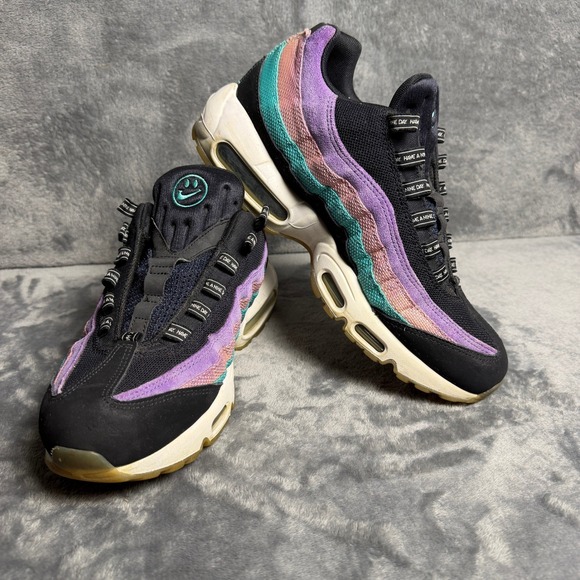 Nike Air Max 95 Mens 10.5 Have A Nike Day Black Purple Coral Teal *NO LACES* main image 7